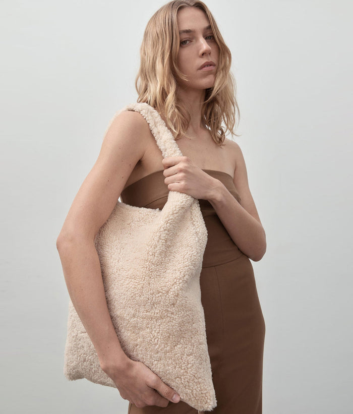 Shearling tote